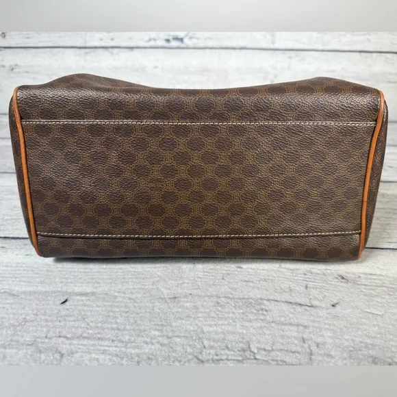 Celine Macadam Boston Brown Monogram Canvas Leather Handbag - Picture 9 of 16